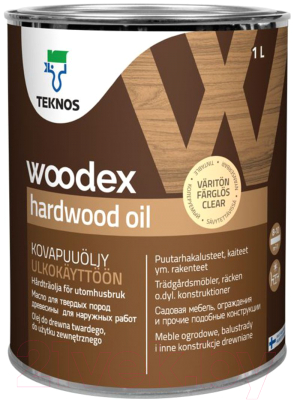 Масло для древесины Teknos Woodex Hard Wood Oil (1л, бесцветный)