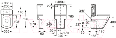 Унитаз напольный Roca Hall 7342629000 + A801622004 + А341620000