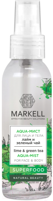 Спрей для лица Markell Superfood Aqua-мист зеленый чай и лайм (100мл)