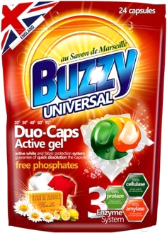 Капсулы для стирки Buzzy Duo Caps Universal (24x18г)