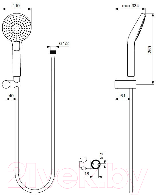 Душевой гарнитур Ideal Standard IdealRain B2239AA