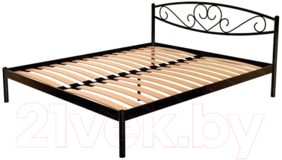 Двуспальная кровать Князев Мебель Магнолия МЯ.160.200.К (коричневый муар)