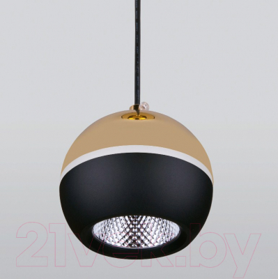 Потолочный светильник Elektrostandard DLS023 9W 4200K (черный /золото)