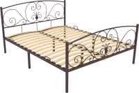 Двуспальная кровать Князев Мебель Нимфея НЯ.160.200.К (коричневый муар) - 