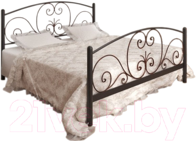 Полуторная кровать Князев Мебель Нимфея НЯ.140.200.К (коричневый муар)