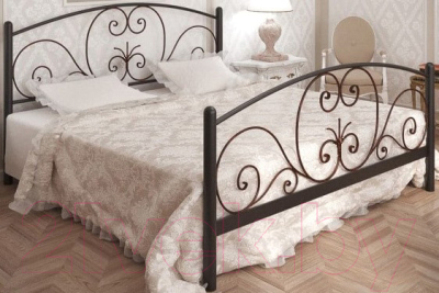 Двуспальная кровать Князев Мебель Нимфея НЯ.160.200.К (коричневый муар)