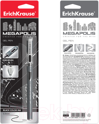 Изображение товара Ручка гелевая Erich Krause Megapolis Gel / 17752