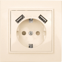 

Розетка EKF, Минск СП 1-м 16А / ERR16-028-200-2USB