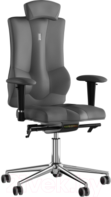 Кресло офисное Kulik System Elegance экокожа (серый с подголовником)