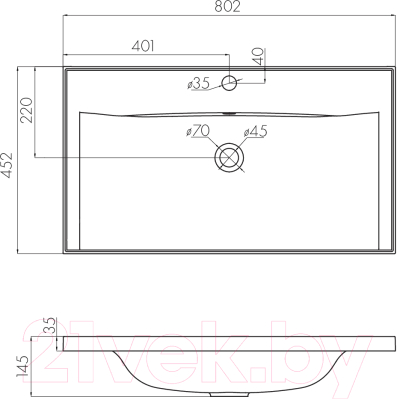 Тумба с умывальником Акватон Римини 80 (1A2267K3RN950)