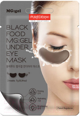 Патчи под глаза Purederm Black Food Mg Gel Under Eye Mask (7г)