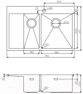 Мойка кухонная Omoikiri Akisame 78-2-GM-R (4973102)