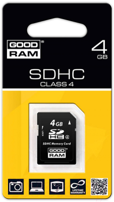 Карта памяти Goodram SDHC Class 4 4GB (SDC4GHC4GRR10)