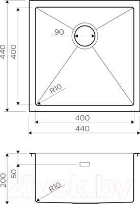 Мойка кухонная Omoikiri Taki 44-U/IF-GM (4973521)