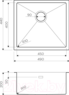 Мойка кухонная Omoikiri Taki 49-U/IF-LG (4973523)