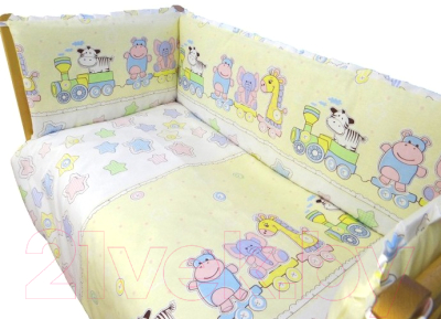 Комплект постельный для малышей Alis Паровозик звездочка 6 (желтый)