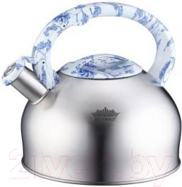 Чайник со свистком Peterhof PH-15639 (белый/голубой)