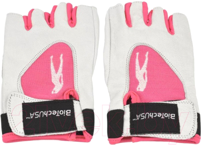 Перчатки для пауэрлифтинга BioTechUSA Lady1 CIB000550 (L, белый/розовый)