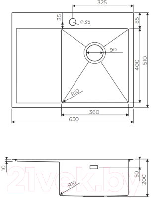 Мойка кухонная Omoikiri Akisame 65-IN-R (4973059)