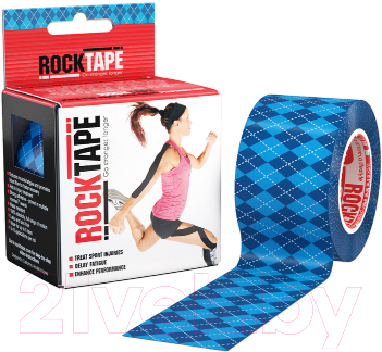 Кинезио тейп RockTape Classic RCT100-ARG-OS / I00003116 (синий с узором )