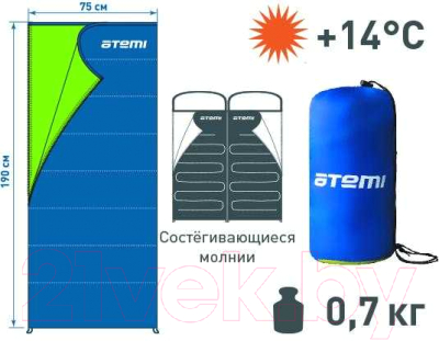 Спальный мешок Atemi T2