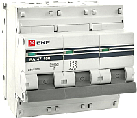 

Выключатель автоматический EKF, ВА 47-100 3Р 100А (D) 10кА PROxima