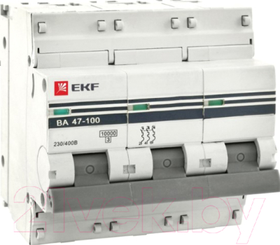 

Выключатель автоматический EKF, ВА 47-100 3P 10А (D)