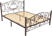 Двуспальная кровать Князев Мебель Виктория ВЯ.160.200.К (коричневый муар) - 