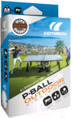 Набор мячей для настольного тенниса Cornilleau Outdoor Box / 350800 (6шт, белый)