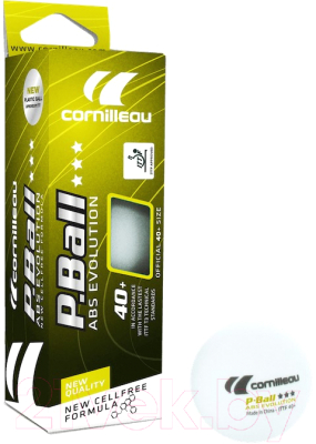 Набор мячей для настольного тенниса Cornilleau P-Ball Abs Evolution / 310555 (3шт, белый)