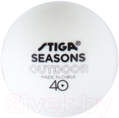 Набор мячей для настольного тенниса STIGA Seasons Outdoor 40+ABS / 1110-2810-06 (белый, 6шт )