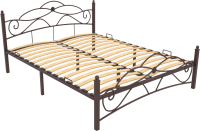 Двуспальная кровать Князев Мебель Грация ГЯ.160.200.К (коричневый муар) - 