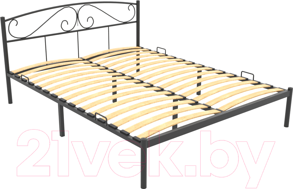 Двуспальная кровать Князев Мебель Верона ВА.160.190.Ч (черный глянец)