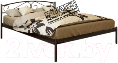 Односпальная кровать Князев Мебель Верона ВА.90.190.К (коричневый муар)