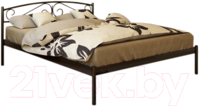Полуторная кровать Князев Мебель Верона ВА.140.190.К (коричневый муар)