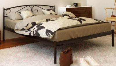 Двуспальная кровать Князев Мебель Верона ВА.160.190.К (коричневый муар)