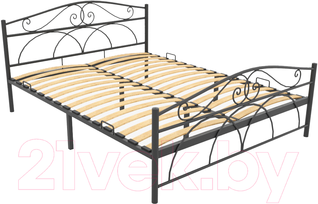 Полуторная кровать Князев Мебель Морена МНА.140.200.Ч (черный муар)