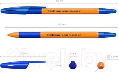 Набор шариковых ручек Erich Krause R-301 Orange Stick&Grip / 42752