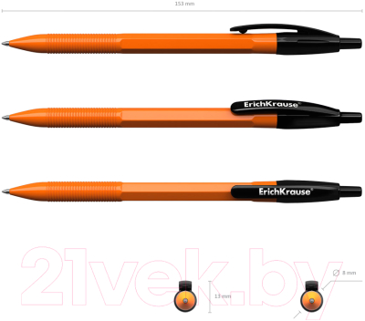 Ручка шариковая Erich Krause R-301 Orange Matic / 38513