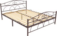 Двуспальная кровать Князев Мебель Морена МНА.160.190.К (коричневый муар) - 