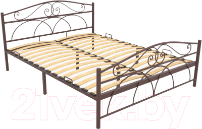 Двуспальная кровать Князев Мебель Морена МНА.160.190.К (коричневый муар)