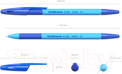 Набор шариковых ручек Erich Krause R-301 Neon Stick&Grip / 42023