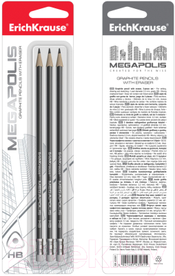 Изображение товара Набор простых карандашей Erich Krause Megapolis HB / 43581