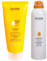 Набор косметики для тела Laboratorios Babe Лосьон SPF50+ 200мл+Спрей восстан успокаивающ 200мл -