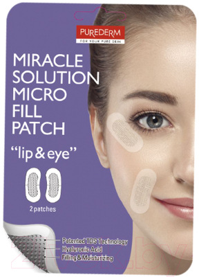 

Патчи под глаза Purederm, Miracle Solution Micro Fill Patch Lip&Eye