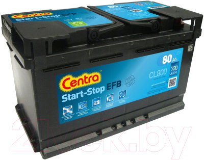 Автомобильный аккумулятор Centra AGM Start&Stop R+ / CK800 (80 А/ч)