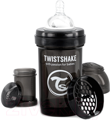 Бутылочка для кормления Twistshake Антиколиковая / 78042 (180мл, черный)