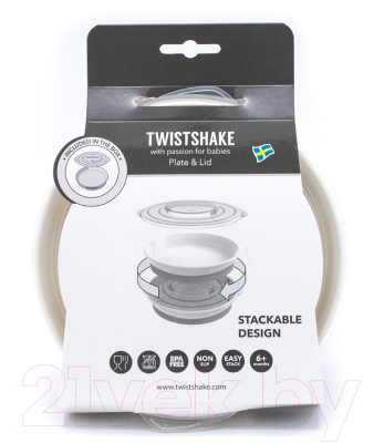Тарелка для кормления Twistshake 78167 (белый)