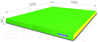 Гимнастический мат Romana 5.096.06 (светло-зеленый/желтый)