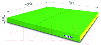 Гимнастический мат Romana 5.013.06 (светло-зеленый/желтый)